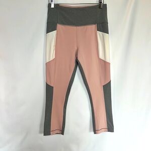 KATE SPADE‎ Limited Edition Colorblock Pink, White, Gray Crop Capris Leggings M